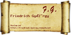 Friedrich György névjegykártya